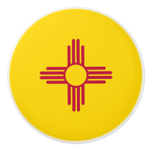 Bouton De Porte En Céramique Flag du Nouveau-Mexique
