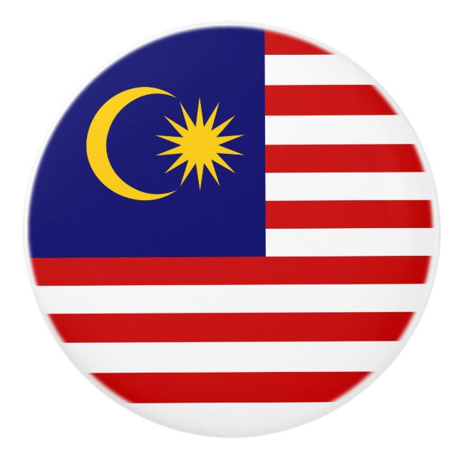 Bouton De Porte En Céramique Flag malaisien (Devant)