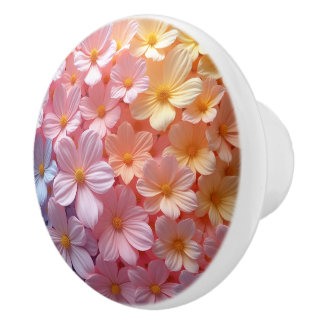 Bouton De Porte En Céramique fleur