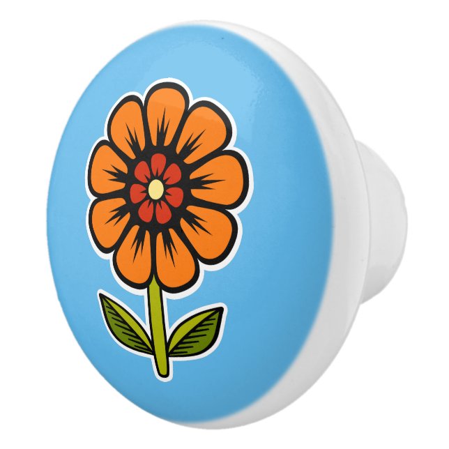 Bouton De Porte En Céramique Fleur (Droite)