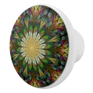 Bouton De Porte En Céramique Fleur courbée