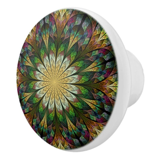 Bouton De Porte En Céramique Fleur courbée (Droite)