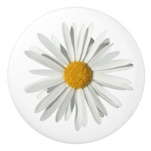 Bouton De Porte En Céramique Fleur de marguerite blanche hippie - Mode tendance