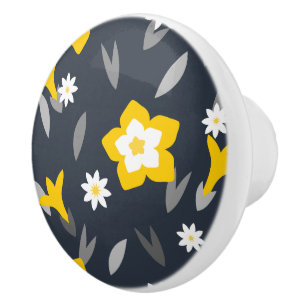 Bouton De Porte En Céramique Fleur de minuit