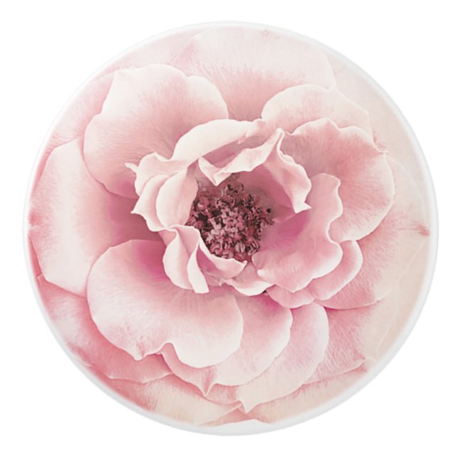 Bouton De Porte En Céramique Fleur de pivoine rose et or Floral Glam personnali (Devant)