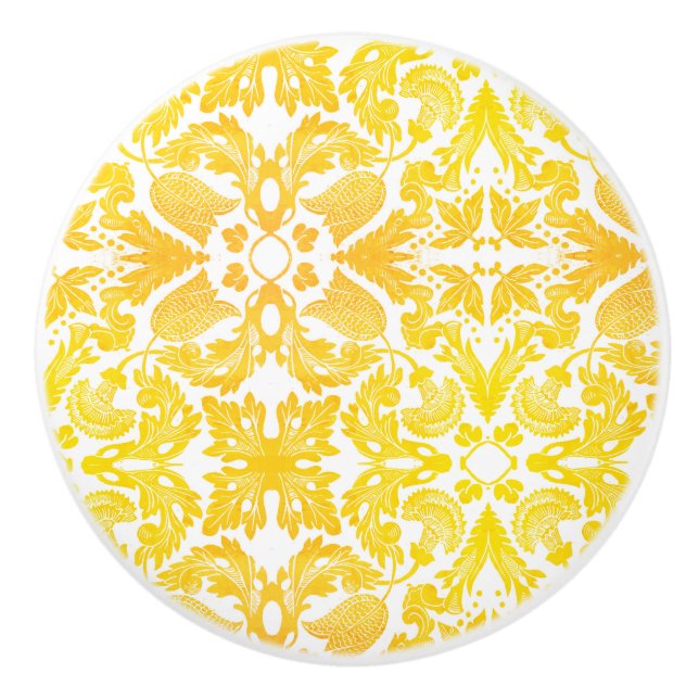 Bouton De Porte En Céramique Fleurs et soleil (Devant)