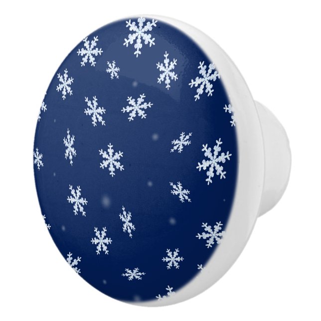 Bouton De Porte En Céramique Flocon de neige (Droite)
