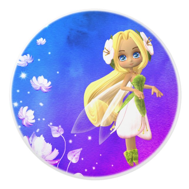 Bouton De Porte En Céramique Floral de Fairy (Devant)