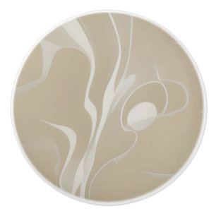 Bouton De Porte En Céramique Formes Abstraites dynamiques beige