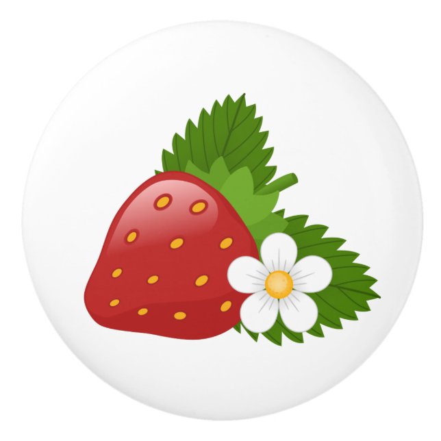Bouton De Porte En Céramique Fraise sucrée (Devant)