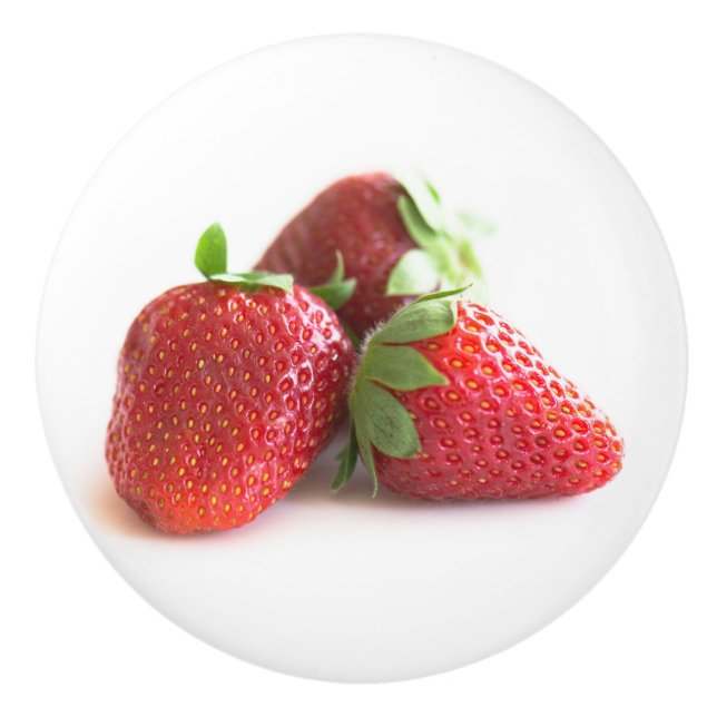 Bouton De Porte En Céramique Fraises (Devant)