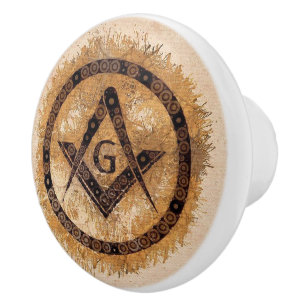 Bouton De Porte En Céramique Freemason