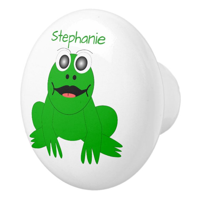 Bouton De Porte En Céramique Frog Design Personalised (Droite)