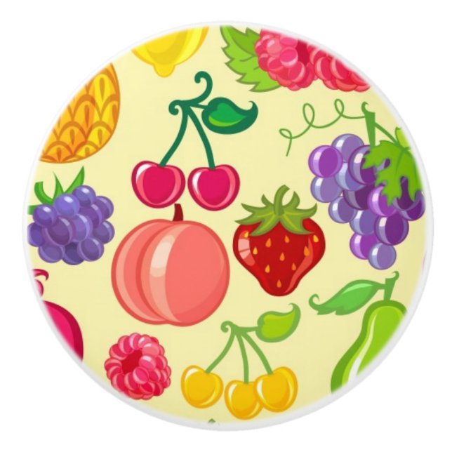 Bouton De Porte En Céramique Fruit (Devant)