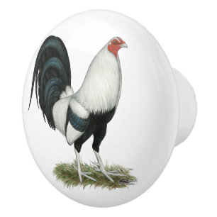 Bouton De Porte En Céramique Gamecock argenté