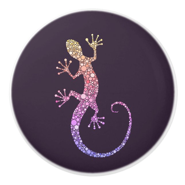 Bouton De Porte En Céramique Gecko (Devant)
