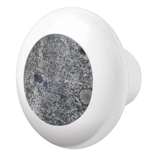 Bouton De Porte En Céramique Géologie Gris Granit Bleu Détails (Droite)