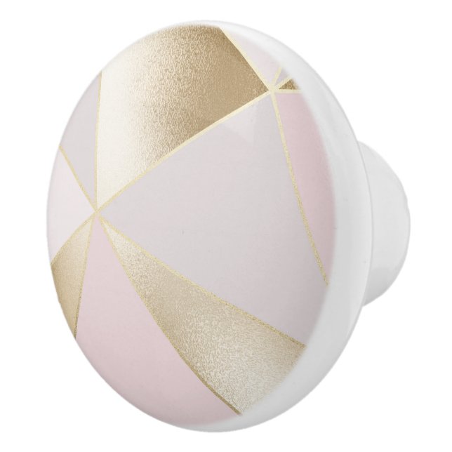 Bouton De Porte En Céramique Géométrique rose or (Droite)