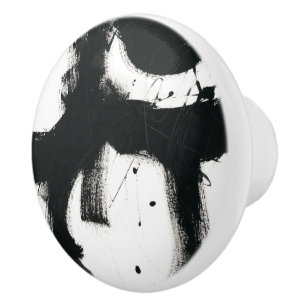 Bouton De Porte En Céramique Geste d'onyx - courses noires de peinture