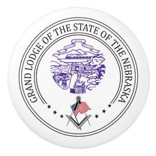 Bouton De Porte En Céramique Gîte de franc-maçonnerie de l'état du Nebraska