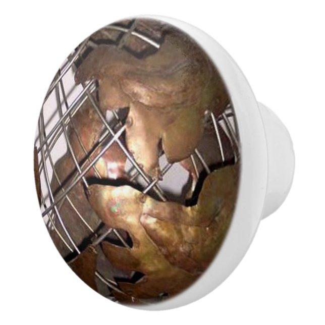 Bouton De Porte En Céramique Globe de cuivre (Droite)