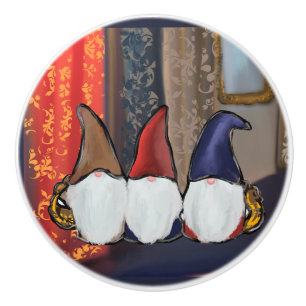 BOUTON DE PORTE EN CÉRAMIQUE GNOMES