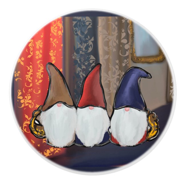 BOUTON DE PORTE EN CÉRAMIQUE GNOMES (Devant)