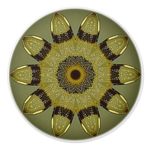 Bouton De Porte En Céramique Golden Dragonfly Wings Ceramic Knob