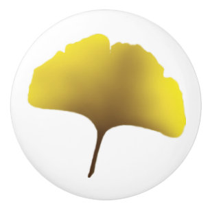 Bouton De Porte En Céramique Golden Ginko