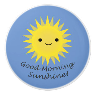 Bouton De Porte En Céramique Good morning Sunshine Cute Kawaii Sun