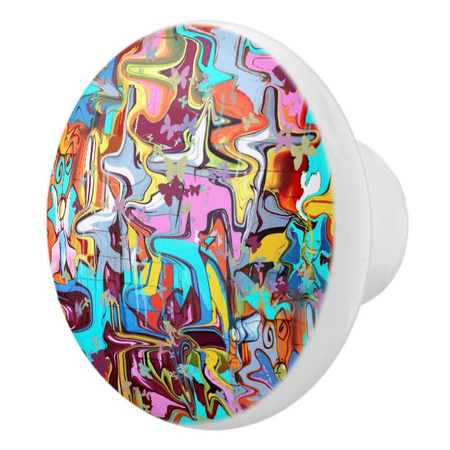 Bouton De Porte En Céramique Graffiti (Droite)