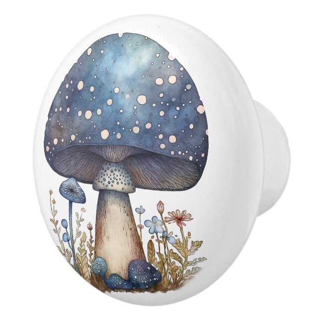 Bouton De Porte En Céramique Grand Tabouret bleu (Droite)