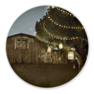 Bouton De Porte En Céramique Grange rustique & pots Mason éclairés le soir Camp