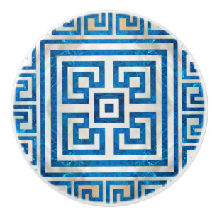 Bouton De Porte En Céramique Greek Key Ornament