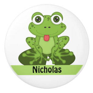 Bouton De Porte En Céramique Grenouille