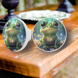Bouton De Porte En Céramique Grenouille mûre