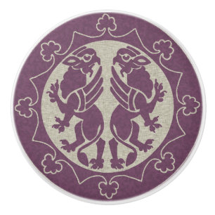 Bouton De Porte En Céramique Griffins médiévaux