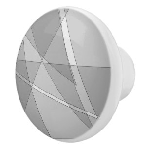 Bouton De Porte En Céramique Gris géométrique