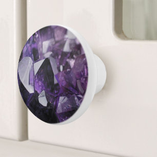 Bouton De Porte En Céramique guérison du quartz d'esprit améthyste violet holis