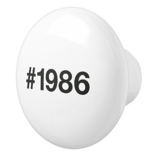 Bouton De Porte En Céramique Hashtag 39 Anniversaire 1986