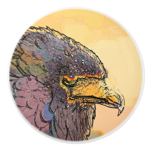 BOUTON DE PORTE EN CÉRAMIQUE HAWK (Devant)