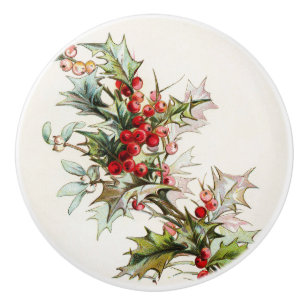 Bouton De Porte En Céramique HollyBerries 004