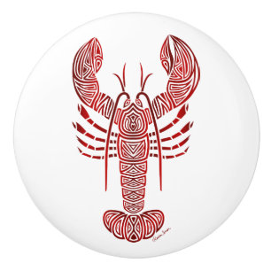 Bouton De Porte En Céramique Homard tribal du Maine