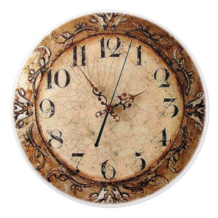 Bouton De Porte En Céramique Horloge antique