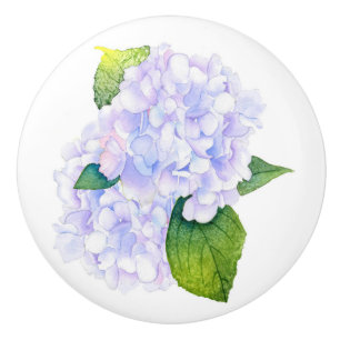 Bouton De Porte En Céramique Hydrangée aquarelle