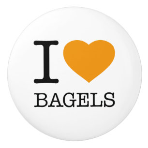 BOUTON DE PORTE EN CÉRAMIQUE I LOVE BAGELS