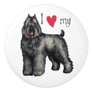 Bouton De Porte En Céramique I Love my Bouvier