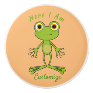 Bouton De Porte En Céramique Ici, je suis une jolie grenouille Thunder_Cove