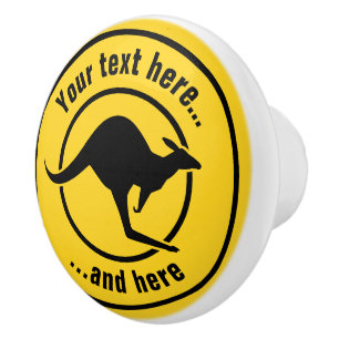 Bouton De Porte En Céramique Icône Kangaroo