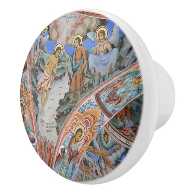 Bouton De Porte En Céramique Icône religieuse Dresser Knob (Droite)